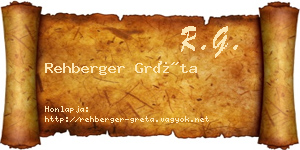 Rehberger Gréta névjegykártya